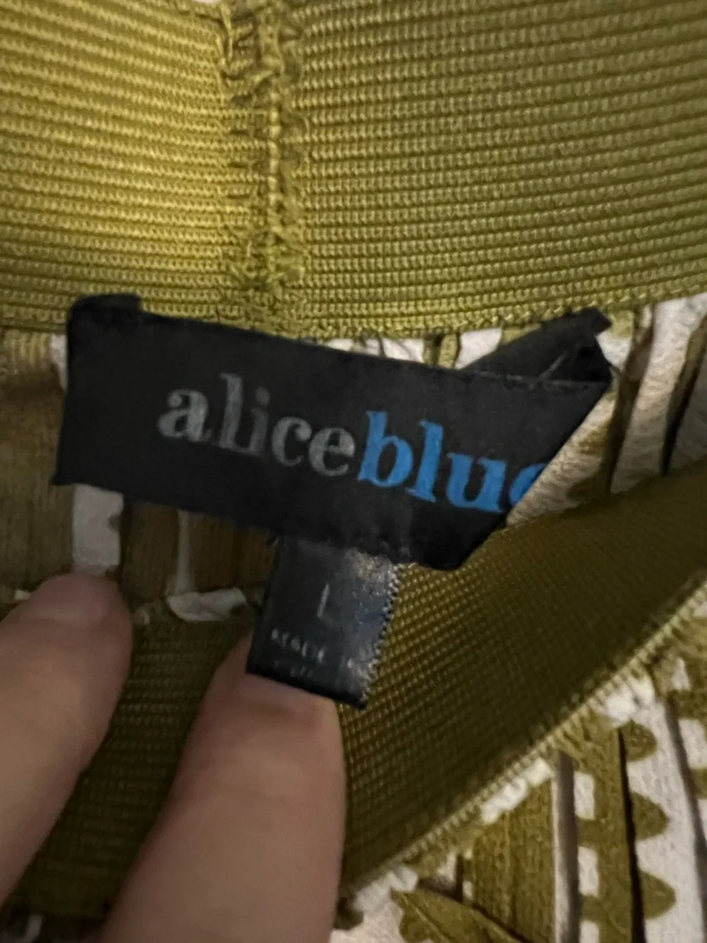 Alice Blue Olive Striped Trousers Size L - Picture 5 of 7